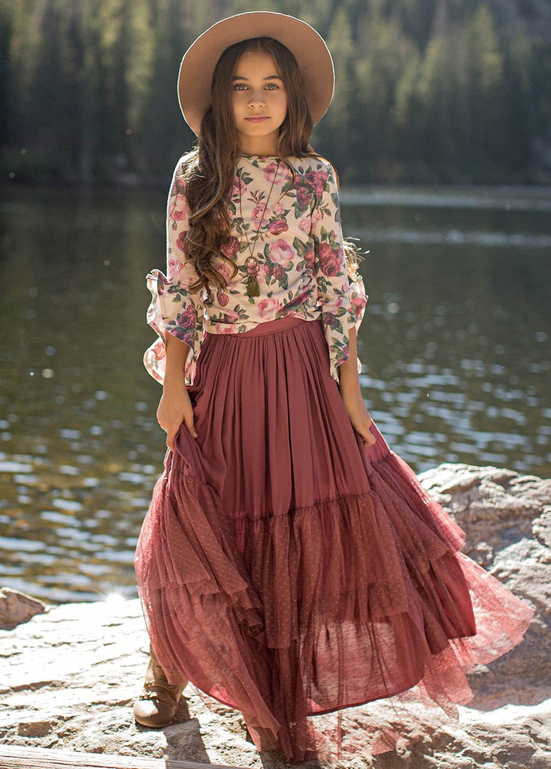 Ada Skirt in Deepest Mauve