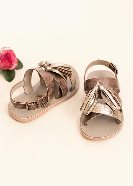Aerin Leather Sandal in Gold