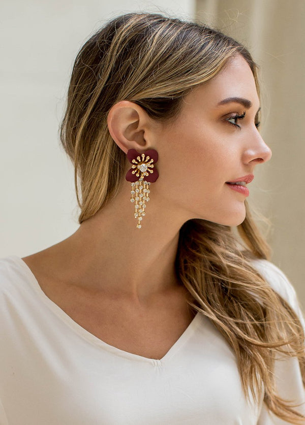 Alea Earrings in Burgundy