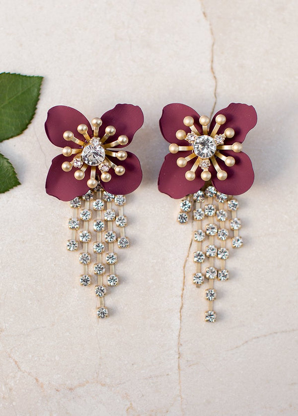 Alea Earrings in Burgundy