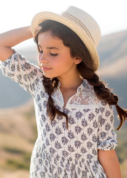 Alicia Dress in Blue Leaf