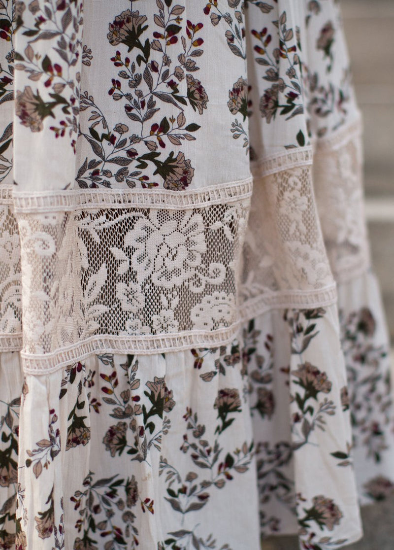 Alicia Dress in Cream Floral