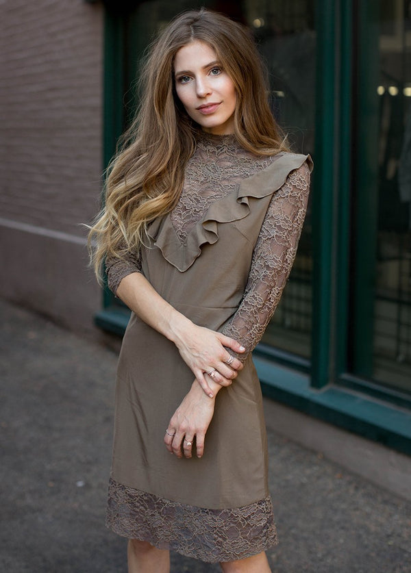Allegra Dress in Greige