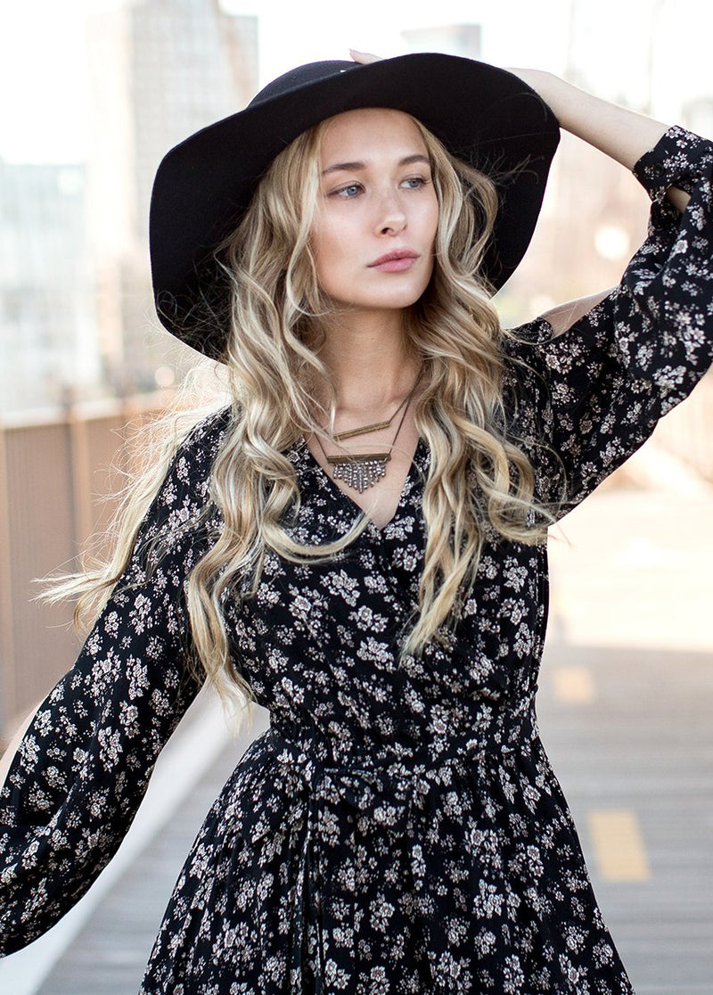 Aniya Dress in Black Floral