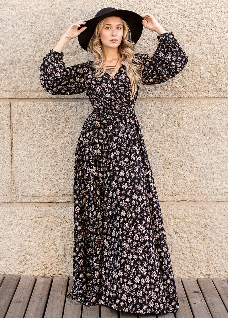 Aniya Dress in Black Floral