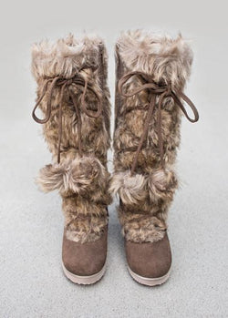Belinda Fur Boots in Sable