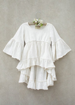 Boho Hi-Lo Top in Cream