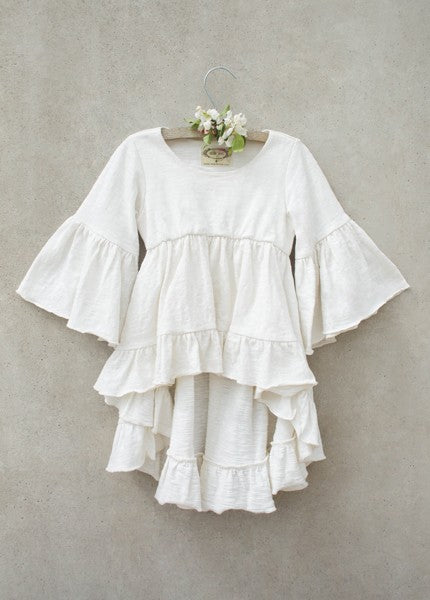 Boho Hi-Lo Top in Cream