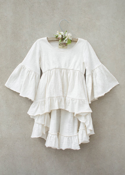 Boho Hi-Lo Top in Cream
