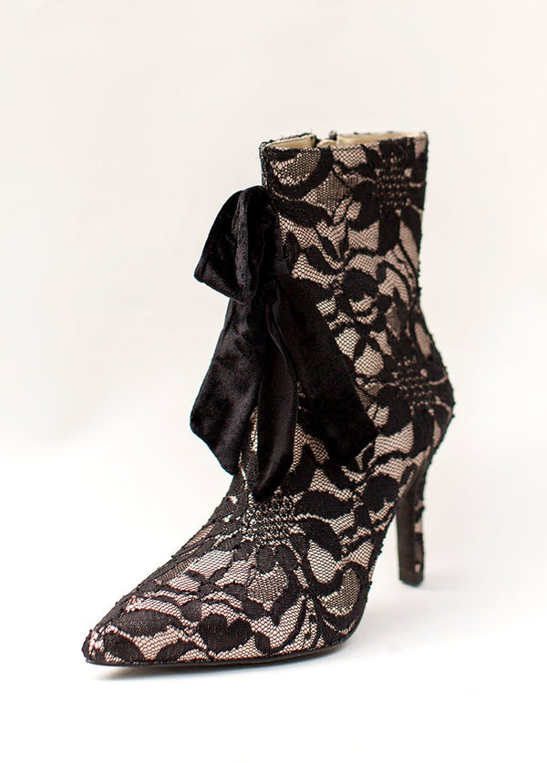 Cadence Booties in Black Lace