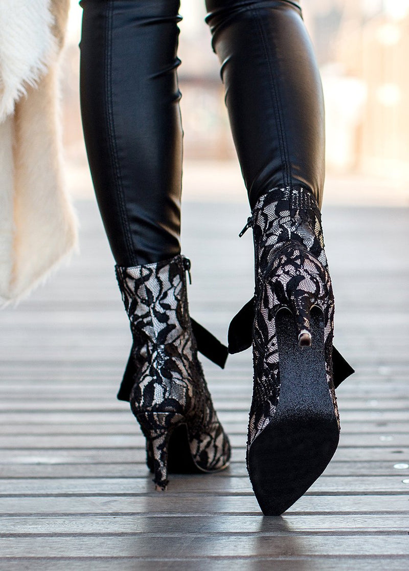 Cadence Booties in Black Lace