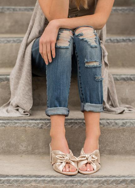 Calista Heel in Gold
