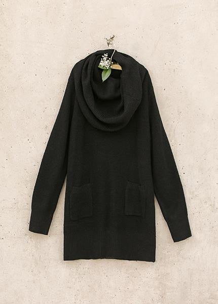 Women's Callie Sweater Tunic in Black Size XS