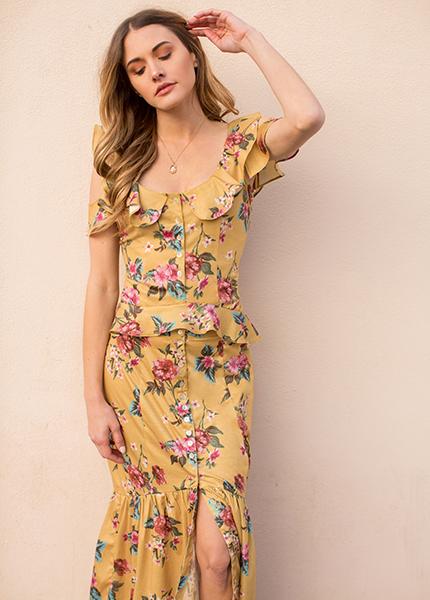Carmen Top in Ochre
