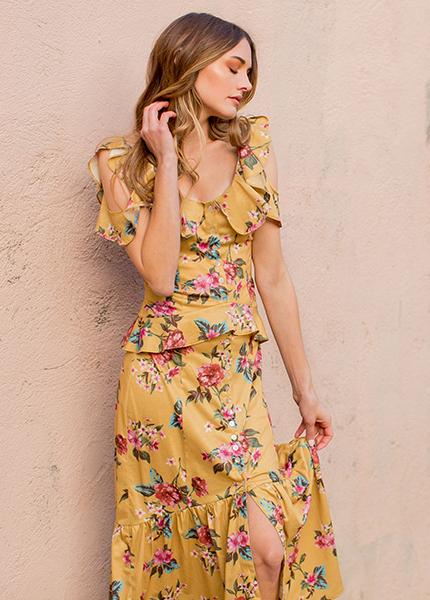 Carmen Top in Ochre