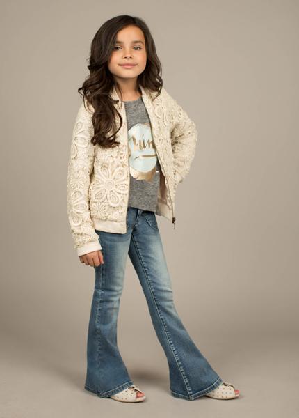 Greta Flares in Light Distressed