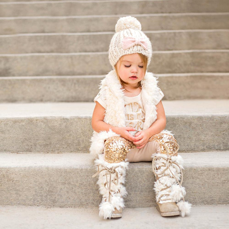 Belinda Fur Boots in Cream