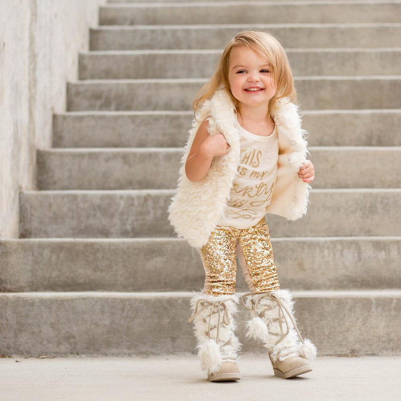 Belinda Fur Boots in Cream