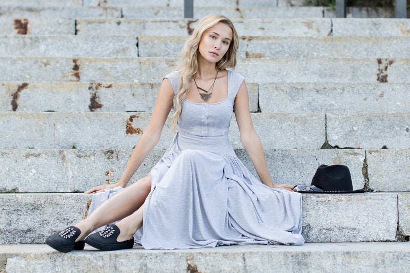 Destiny Maxi Dress in Gray