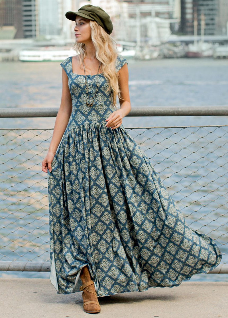 Destiny Maxi Dress in Teal