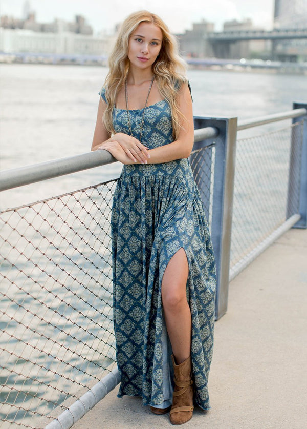 Destiny Maxi Dress in Teal