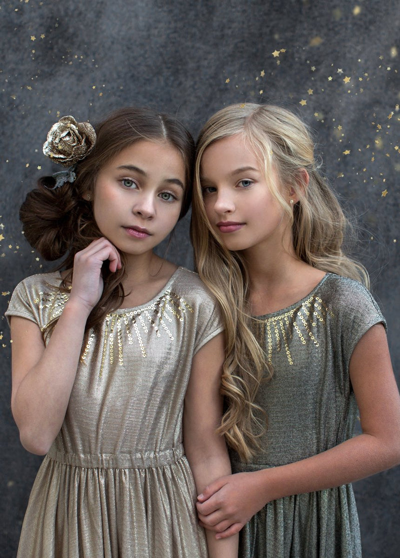 Divinia Dress in Gold