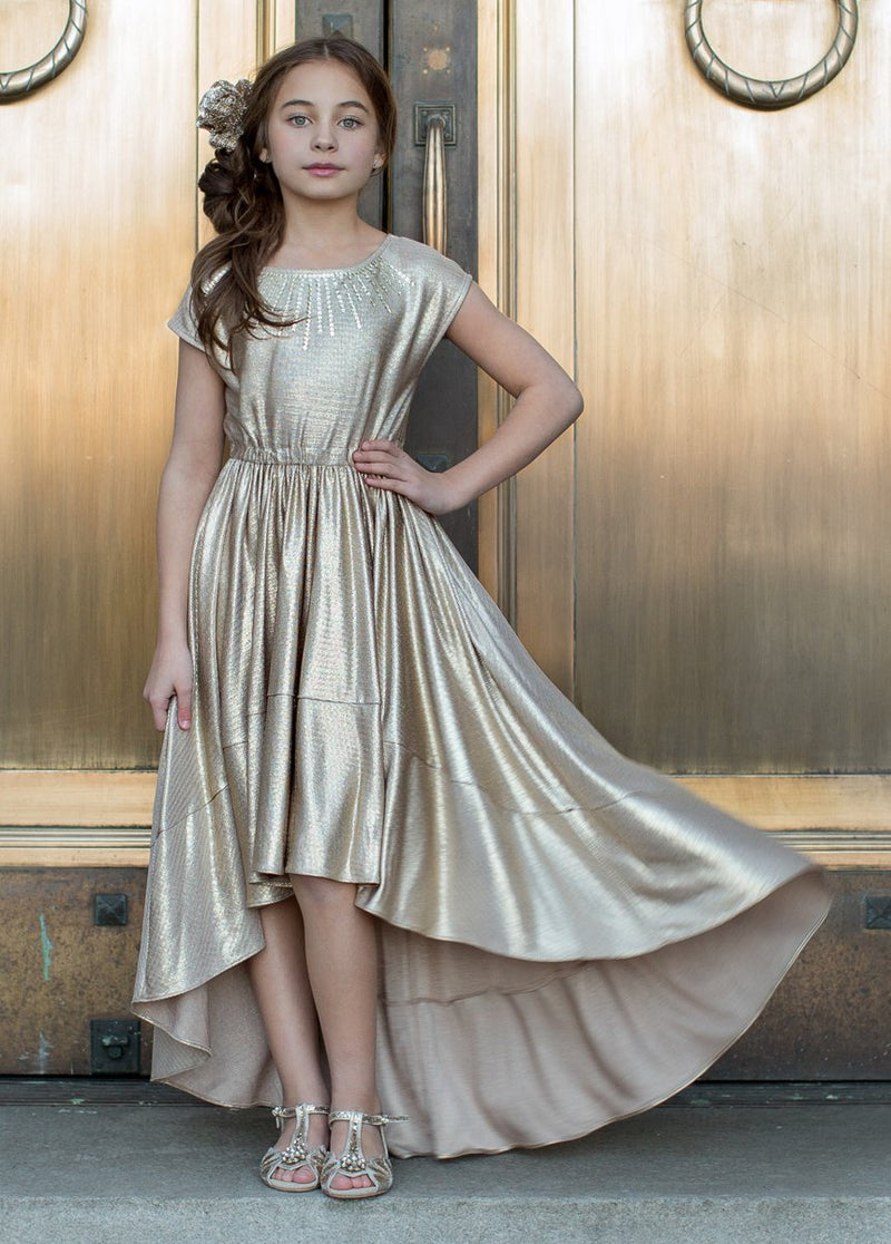 Divinia Dress in Gold