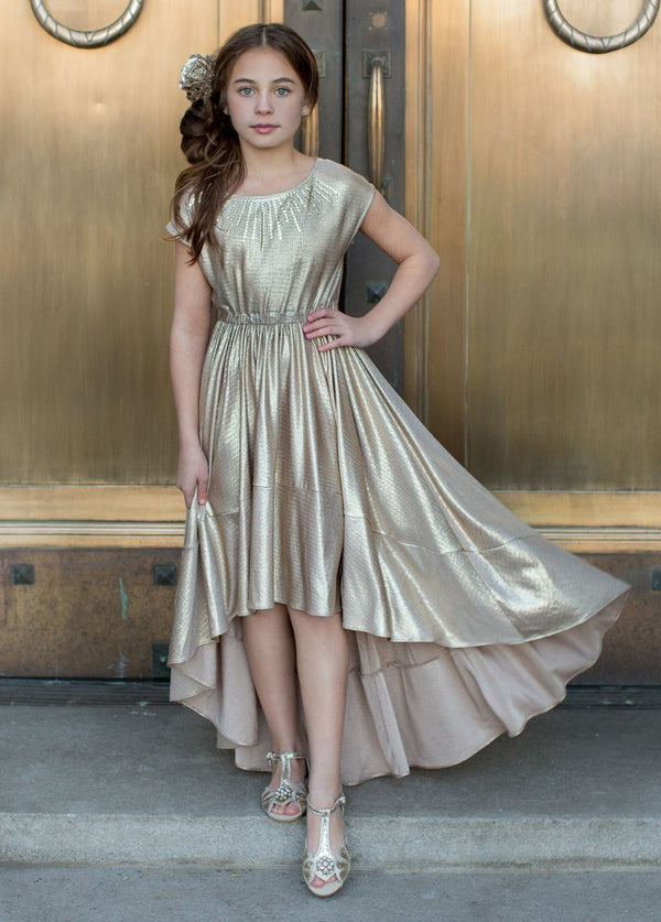 Divinia Dress in Gold