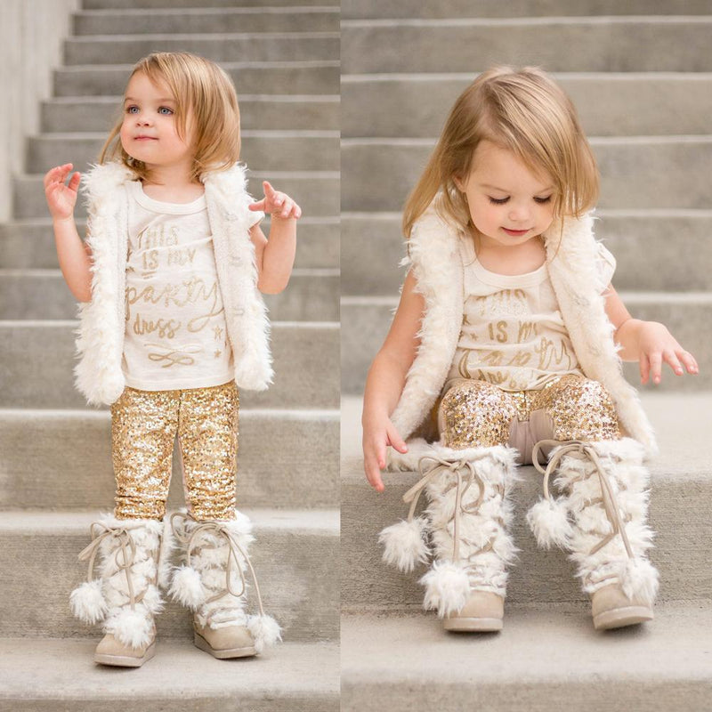 Belinda Fur Boots in Cream