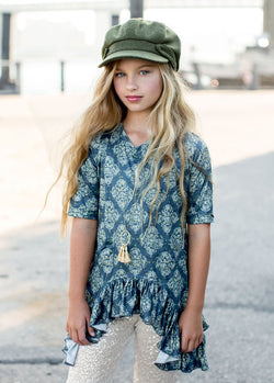 Dylan Top in Teal Print