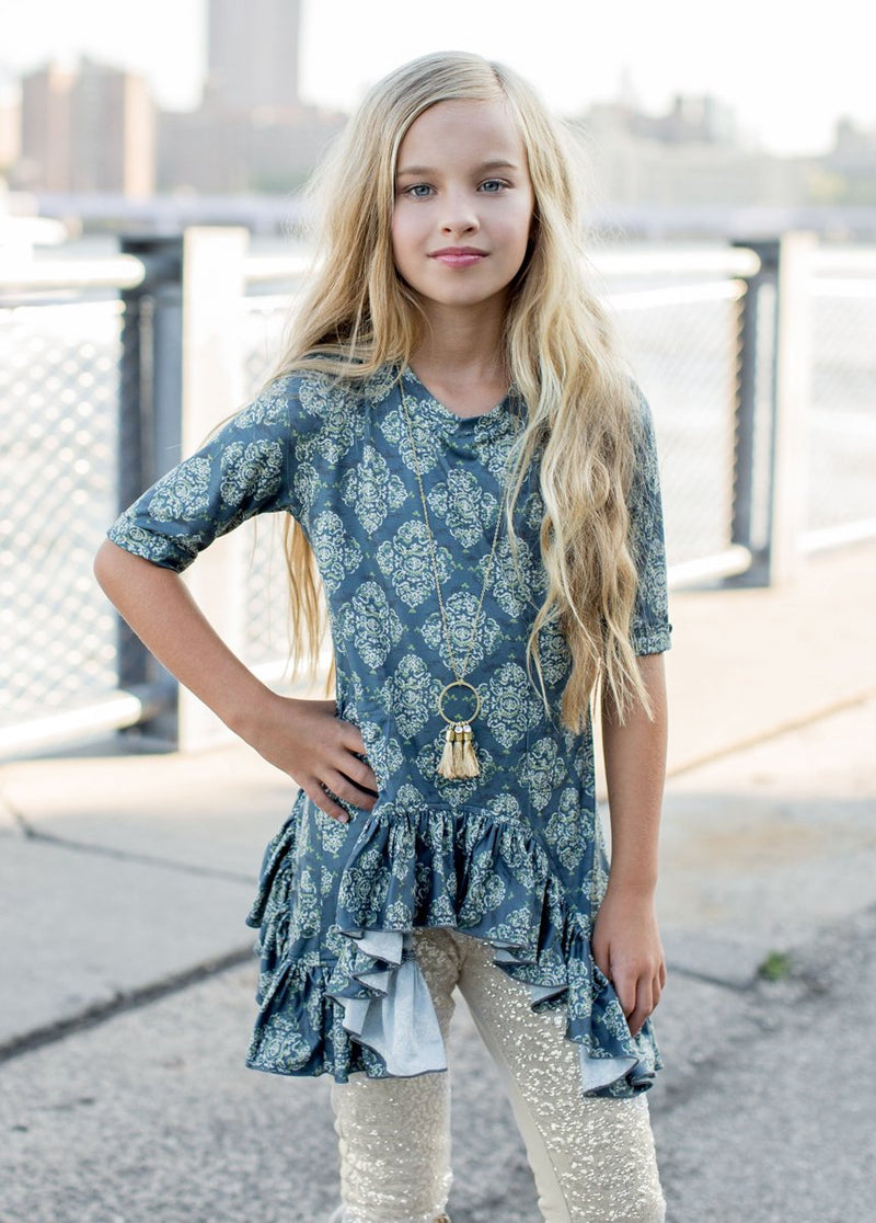 Dylan Top in Teal Print