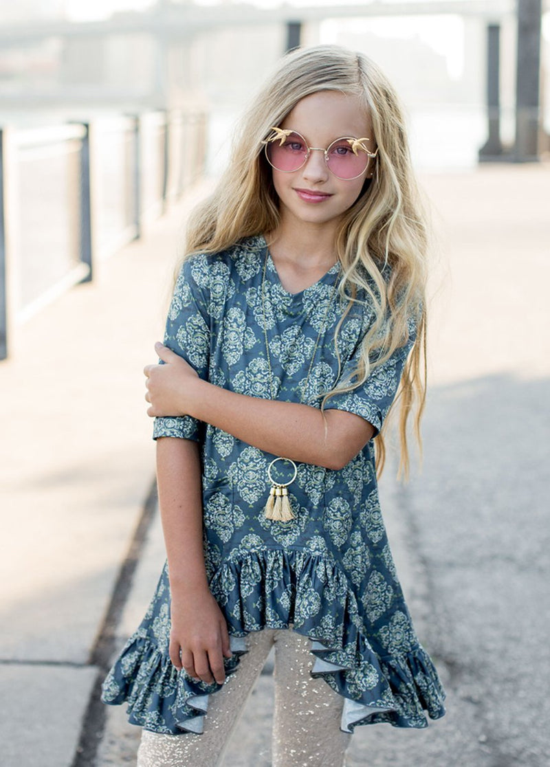 Dylan Top in Teal Print
