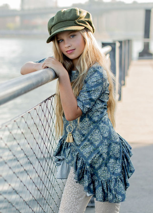 Dylan Top in Teal Print
