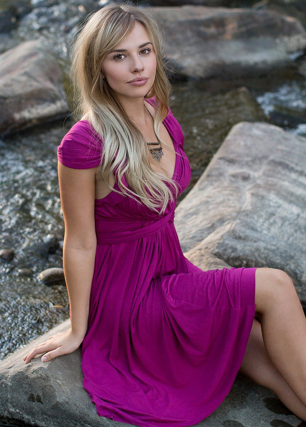 Ellen Dress in Garnet