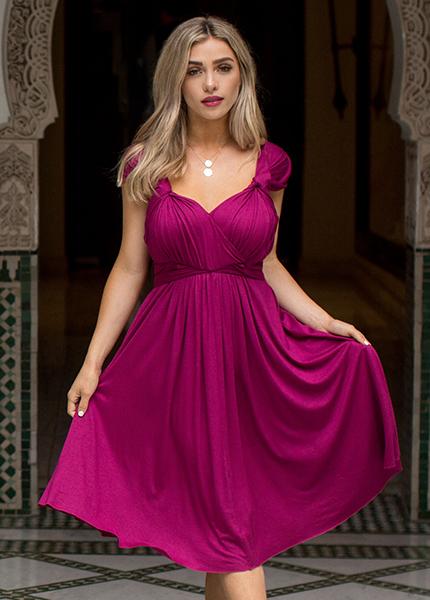 Ellen Dress in Garnet
