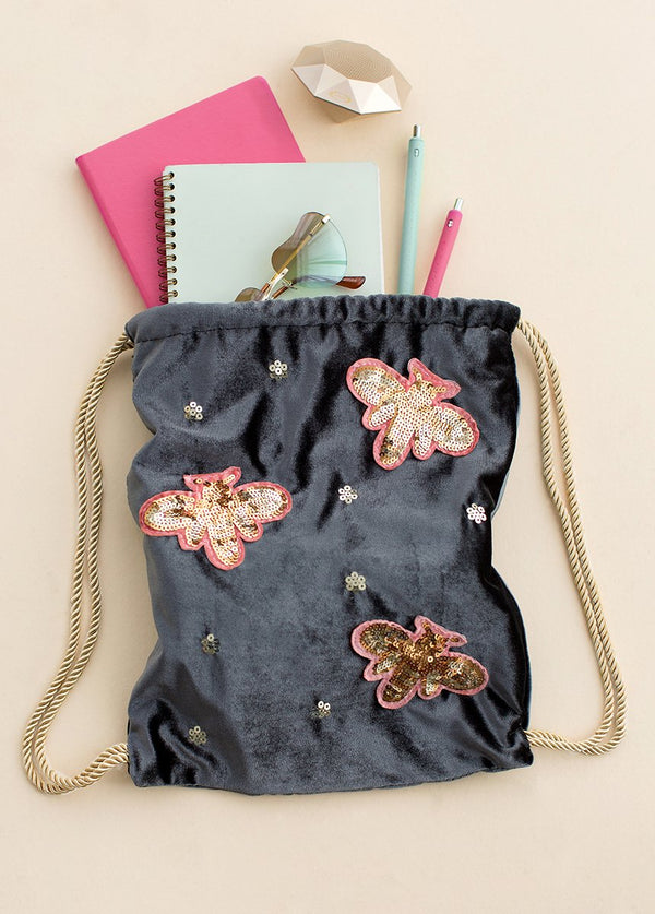 *NEW* Evie Drawstring Backpack in Charcoal