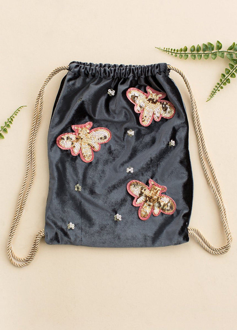 *NEW* Evie Drawstring Backpack in Charcoal