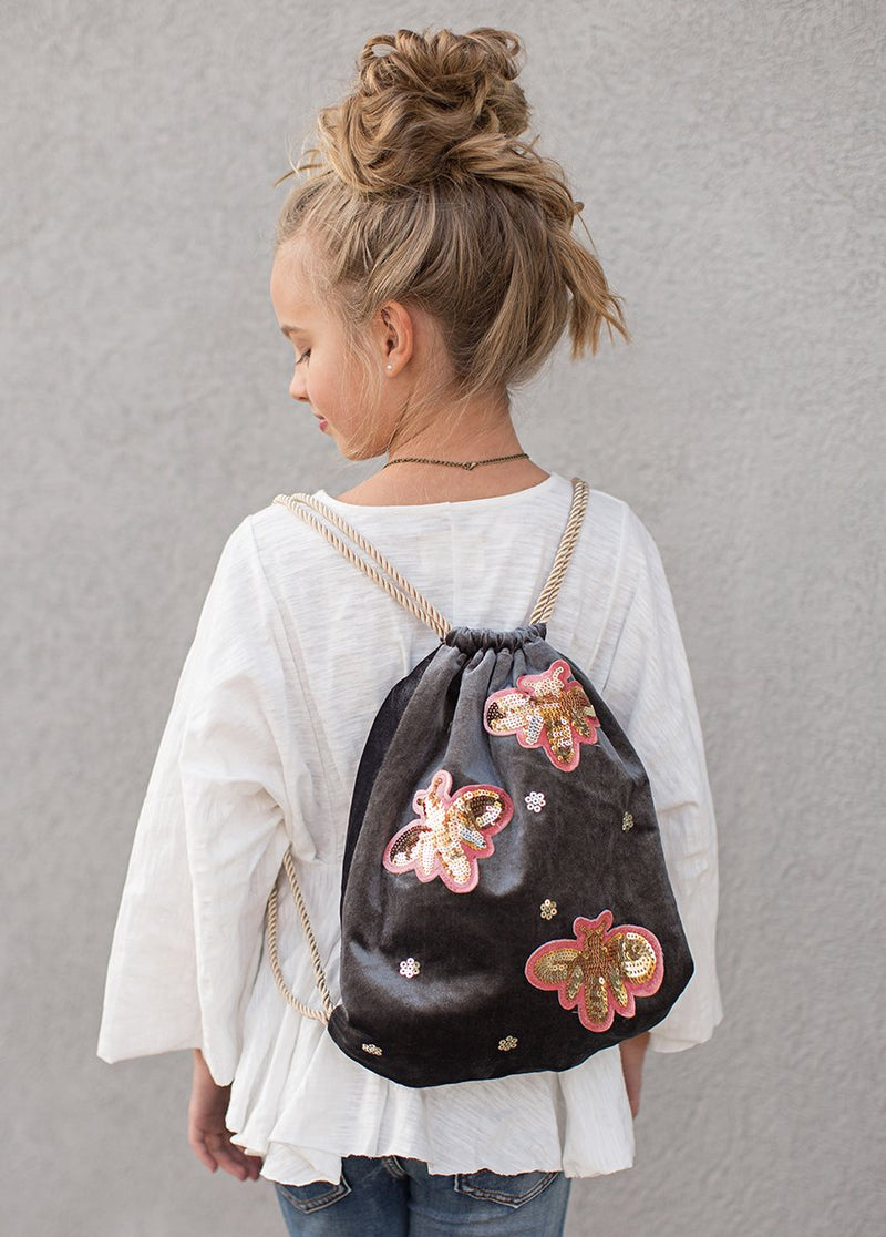 *NEW* Evie Drawstring Backpack in Charcoal