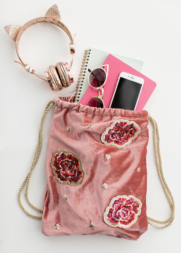 *NEW* Evie Drawstring Backpack in Rose