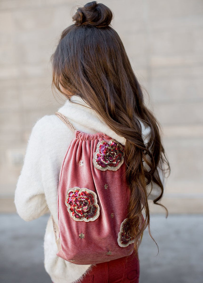 *NEW* Evie Drawstring Backpack in Rose