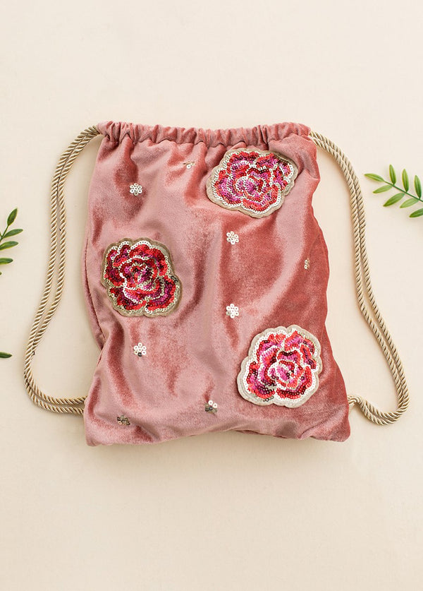 *NEW* Evie Drawstring Backpack in Rose