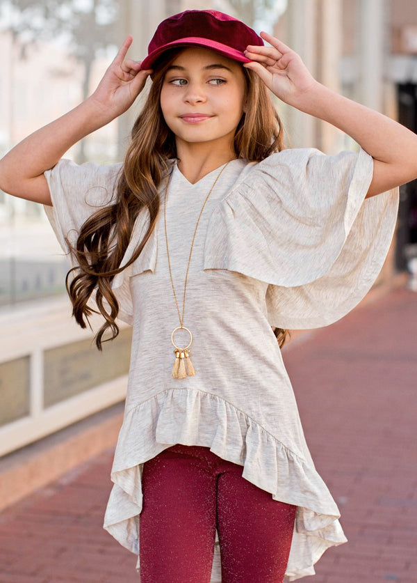 Felicia Top in Heather Grey