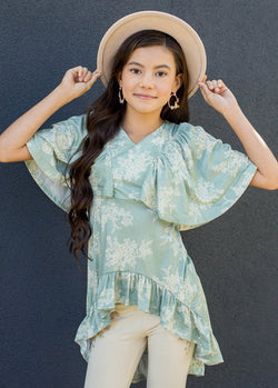 Felicia Top in Sage Floral