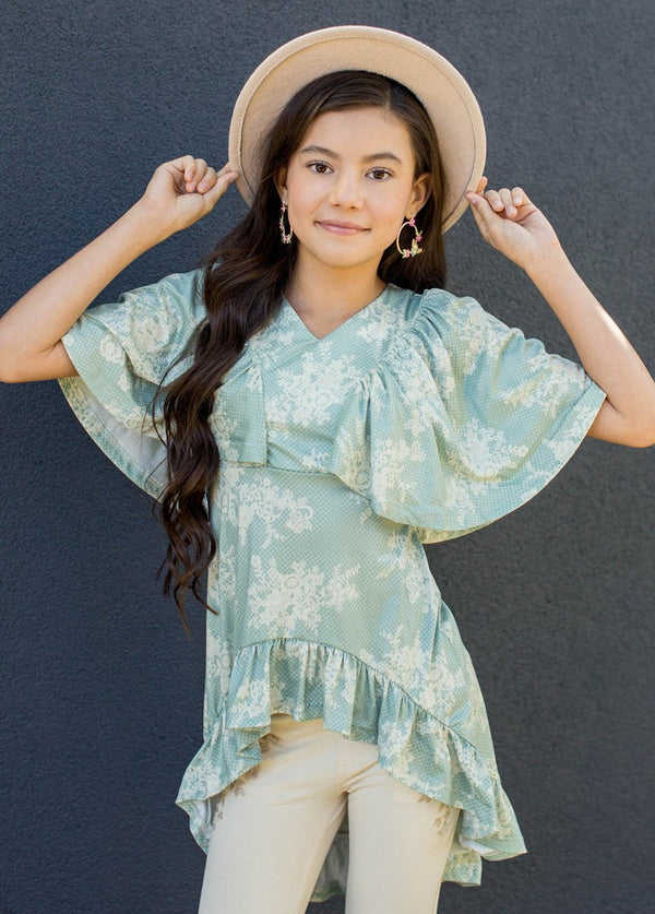 Felicia Top in Sage Floral