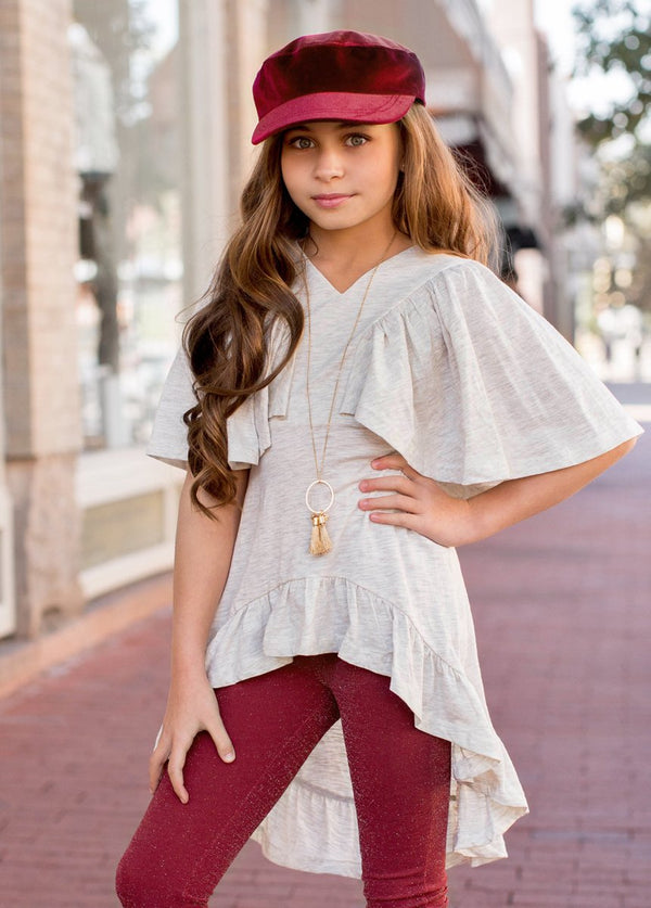 Felicia Top in Heather Grey
