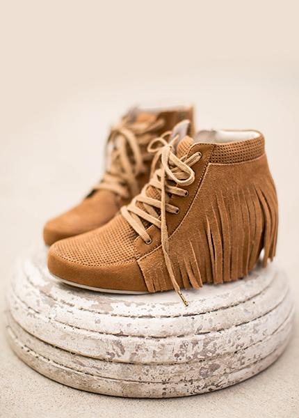 Felicity Fringe Sneakers in Rust