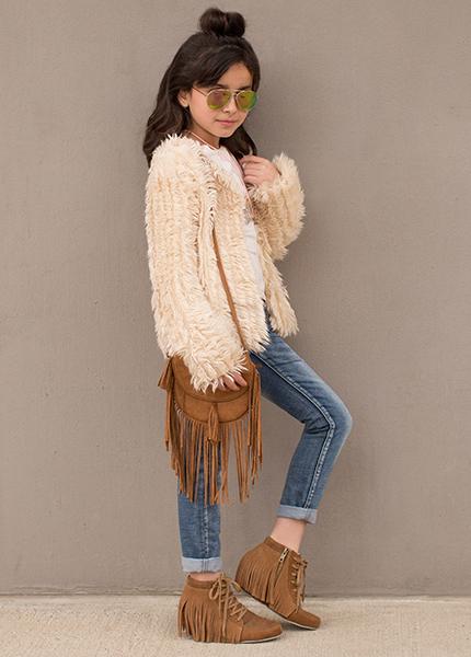 Felicity Fringe Sneakers in Rust