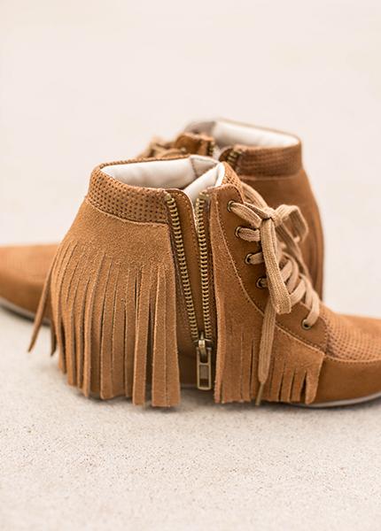 Felicity Fringe Sneakers in Rust