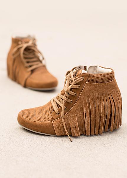 Felicity Fringe Sneakers in Rust