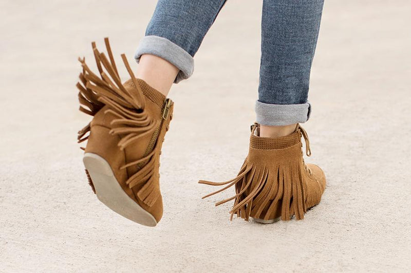 Felicity Fringe Sneakers in Rust